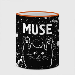 Кружка 3D Группа Muse и Рок Кот, цвет: 3D-оранжевый кант — фото 2