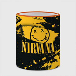 Кружка 3D NIRVANA логотип и краска, цвет: 3D-оранжевый кант — фото 2