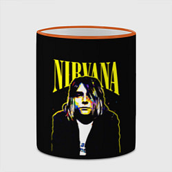 Кружка 3D Рок - группа Nirvana, цвет: 3D-оранжевый кант — фото 2
