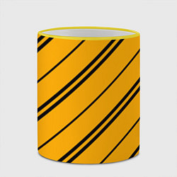 Кружка 3D Полосы желтые черные, цвет: 3D-желтый кант — фото 2