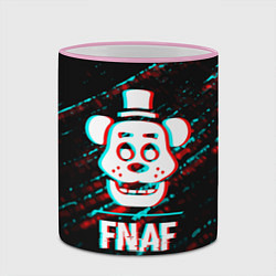 Кружка 3D FNAF в стиле Glitch Баги Графики на темном фоне, цвет: 3D-розовый кант — фото 2