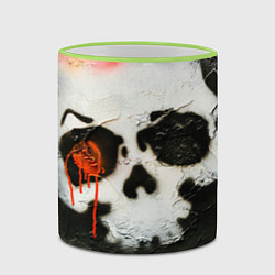 Кружка 3D Череп на поверхности в красках - Красный, цвет: 3D-светло-зеленый кант — фото 2