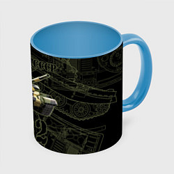 Кружка цветная Танк Т-62 Советский средний танк Камуфляж