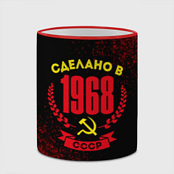 Кружка 3D Сделано в 1968 году в СССР желтый Серп и Молот, цвет: 3D-красный кант — фото 2