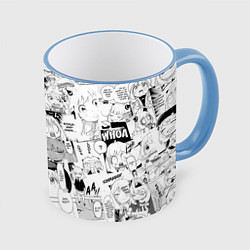 Кружка 3D Spy Family Heh Семья Шпиона Анечка Фоджер, цвет: 3D-небесно-голубой кант