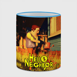 Кружка 3D Hello Neighbor Привет сосед Сосед поливает, цвет: 3D-небесно-голубой кант — фото 2