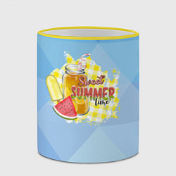 Кружка 3D Лимонад и мороженое, цвет: 3D-желтый кант — фото 2