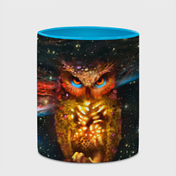 Кружка 3D Космический взгляд совы, цвет: 3D-белый + небесно-голубой — фото 2