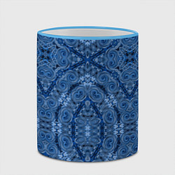 Кружка 3D Gray blue ethnic arabic ornament, цвет: 3D-небесно-голубой кант — фото 2