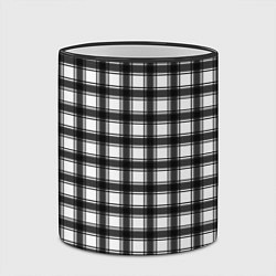 Кружка 3D Black and white trendy checkered pattern, цвет: 3D-черный кант — фото 2