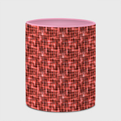 Кружка 3D Оранжевые, коричневые акварельные пятна, цвет: 3D-белый + розовый — фото 2