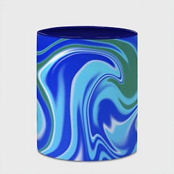 Кружка 3D Тай-дай с синим, зелёным и белым цветом, цвет: 3D-белый + синий — фото 2