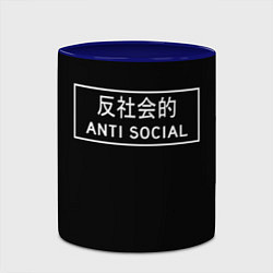Кружка 3D Anti Social Dead Inside, цвет: 3D-белый + синий — фото 2
