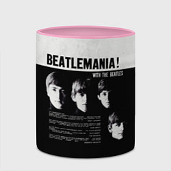 Кружка 3D With The Beatles Битломания, цвет: 3D-белый + розовый — фото 2