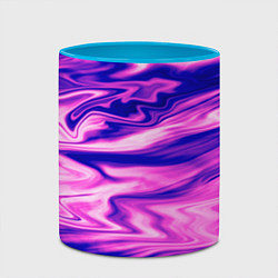 Кружка 3D Розово-фиолетовый мраморный узор, цвет: 3D-белый + небесно-голубой — фото 2