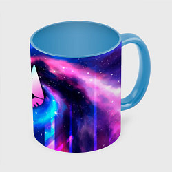 Кружка 3D Stray Неоновый Космос, цвет: 3D-белый + небесно-голубой