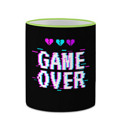 Кружка 3D Game Over Pixels, цвет: 3D-светло-зеленый кант — фото 2