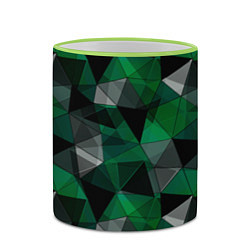 Кружка 3D Зеленый, серый и черный геометрический, цвет: 3D-светло-зеленый кант — фото 2