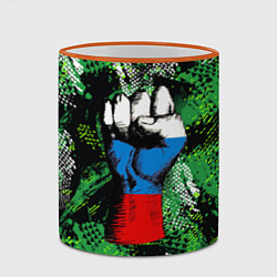 Кружка 3D Русский кулак - триколор, цвет: 3D-оранжевый кант — фото 2