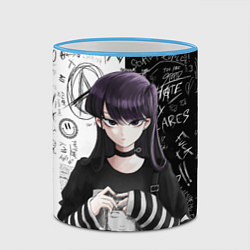 Кружка 3D Коми сан гот - проблемы с общением, цвет: 3D-небесно-голубой кант — фото 2