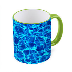 Кружка 3D Текстура поверхности воды, цвет: 3D-светло-зеленый кант