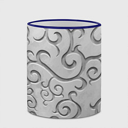 Кружка 3D Ажурный орнамент на поверхности металла, цвет: 3D-синий кант — фото 2