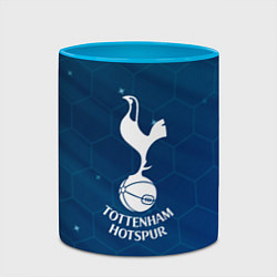 Кружка 3D Tottenham hotspur Соты абстракция, цвет: 3D-белый + небесно-голубой — фото 2