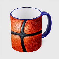 Кружка цветная Баскетбольный мяч текстура