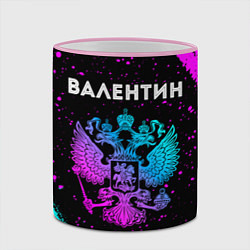 Кружка 3D Валентин и неоновый герб России, цвет: 3D-розовый кант — фото 2