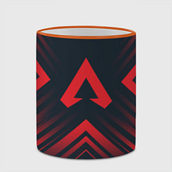 Кружка 3D Красный символ Apex Legends на темном фоне со стре, цвет: 3D-оранжевый кант — фото 2
