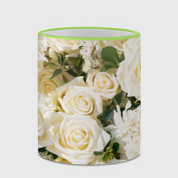 Кружка 3D Белые Розы, беззащитны шипы, цвет: 3D-светло-зеленый кант — фото 2