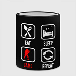 Кружка 3D Eat, sleep, Counter Strike, repeat, цвет: 3D-черный кант — фото 2
