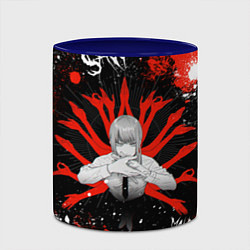 Кружка 3D Макима : Человек-бензопила, цвет: 3D-белый + синий — фото 2