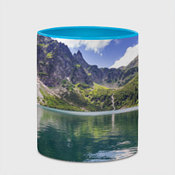 Кружка 3D Прозрачное горное озеро, цвет: 3D-белый + небесно-голубой — фото 2