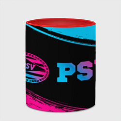 Кружка 3D PSV - neon gradient: надпись и символ, цвет: 3D-белый + красный — фото 2