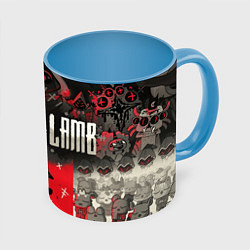 Кружка 3D Собрание Культа - Cult of the lamb, цвет: 3D-белый + небесно-голубой