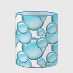 Кружка 3D Стеклянные голубые шарики марблс, цвет: 3D-небесно-голубой кант — фото 2