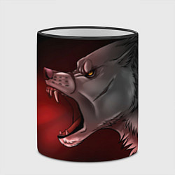 Кружка 3D Арт злой волк, цвет: 3D-черный кант — фото 2