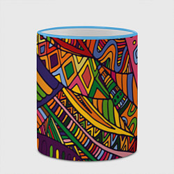 Кружка 3D Психоделический узор, цвет: 3D-небесно-голубой кант — фото 2