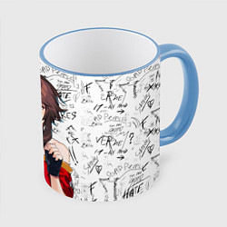 Кружка 3D Мегумин - Коносуба, цвет: 3D-небесно-голубой кант