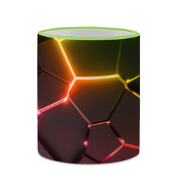 Кружка 3D Неоновые радужные плиты, цвет: 3D-светло-зеленый кант — фото 2