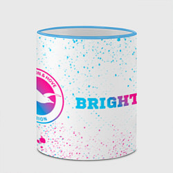 Кружка 3D Brighton neon gradient style: надпись и символ, цвет: 3D-небесно-голубой кант — фото 2