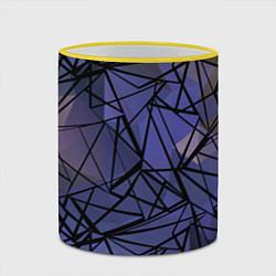 Кружка 3D Blue with black stripes pattern, цвет: 3D-желтый кант — фото 2