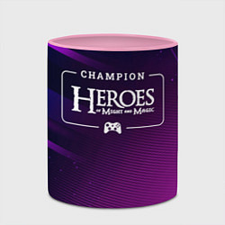 Кружка 3D Heroes of Might and Magic gaming champion: рамка с, цвет: 3D-белый + розовый — фото 2