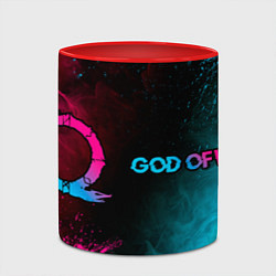 Кружка 3D God of War - neon gradient: надпись и символ, цвет: 3D-белый + красный — фото 2