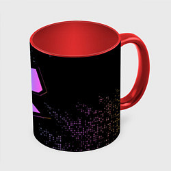 Кружка 3D Roblox logo neon, цвет: 3D-белый + красный
