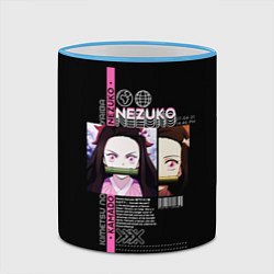 Кружка 3D Незуко Камадо - Клинок, рассекающий демонов, цвет: 3D-небесно-голубой кант — фото 2