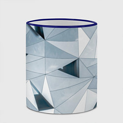 Кружка 3D Множество треугольников - Абстрактная броня, цвет: 3D-синий кант — фото 2