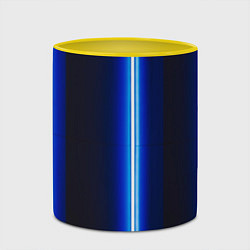 Кружка 3D Неоновое синее свечение, цвет: 3D-белый + желтый — фото 2