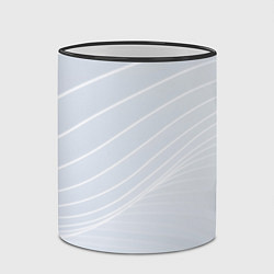 Кружка 3D Серый фон и белые линии, цвет: 3D-черный кант — фото 2